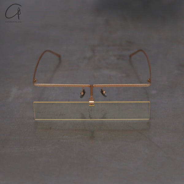 Rigards*UMA WANG RG00UW21 Series Rectangular Glasses RG-RG00UW21-GJTM Antique Gold Frame Transparent